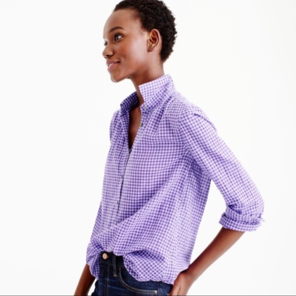 J. Crew Purple Gingham Button down Shirt